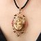 French 18 Karat Rose Gold Medallion with Ruby Cultured Pearl, 1960s 9