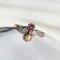 19th Century French Garnet Fine Pearl Diamonds 18 Karat Rose Gold Ring 13