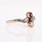 19th Century French Garnet Fine Pearl Diamonds 18 Karat Rose Gold Ring 11