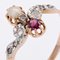 19th Century French Garnet Fine Pearl Diamonds 18 Karat Rose Gold Ring 9