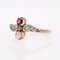19th Century French Garnet Fine Pearl Diamonds 18 Karat Rose Gold Ring, Image 8