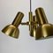 3-Spot Brass Tone Hanging Light by Koch and Lowy for OMI Lighting, Germany, 1970s 8