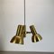 3-Spot Brass Tone Hanging Light by Koch and Lowy for OMI Lighting, Germany, 1970s 5