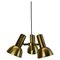 3-Spot Brass Tone Hanging Light by Koch and Lowy for OMI Lighting, Germany, 1970s, Image 1