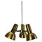 Lampada a tre luci in ottone di Koch & Lowy per OMI Lighting, Germania, anni '70, Immagine 1