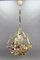 Hollywood Regency Metal and Glass Chandelier with Porcelain Roses, 1970s, Image 19