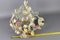 Hollywood Regency Metal and Glass Chandelier with Porcelain Roses, 1970s 17