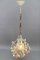 Lámpara de araña Hollywood Regency de metal y vidrio con rosas de porcelana, años 70, Imagen 14