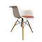 Silla DAW de plástico con tapicería de asiento en naranja oxidado de Eames para Vitra, Imagen 2