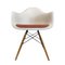 Silla DAW de plástico con tapicería de asiento en naranja oxidado de Eames para Vitra, Imagen 1