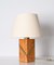 Mid-Century Italian Poplar Burl and Brass Table Lamp from Tommaso Barbi, 1970s 13