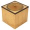 Cube Ice Bucket in Acrylic, Rattan and Brass in the style of Christian Dior, 1970s 1