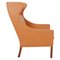 Wingchair in Cognac Leather by Børge Mogensen for Fredericia, 1980s 2