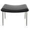 Wing Ottoman in Black Leather from Hans Wegner 1