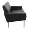 GE-34/2 2-Seat Sofa in Patinated Black Leather by Hans Wegner for Getama, 1980s 2