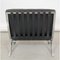 Sedia Barcelona in pelle nera di Ludwig Mies Van Der Rohe, Immagine 3