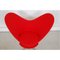 Sedia a forma di cuore rossa in tessuto rosso di Verner Panton per Vitra, Immagine 5