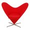 Red Heart Chair in Red Fabric by Verner Panton for Vitra 1