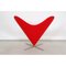 Red Heart Chair in Red Fabric by Verner Panton for Vitra 4