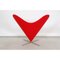 Sedia a forma di cuore rossa in tessuto rosso di Verner Panton per Vitra, Immagine 4