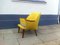 Easy Chair Moderne Mid-Century en Laine Jaune avec Parties en Teck,1950s 2