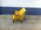 Easy Chair Moderne Mid-Century en Laine Jaune avec Parties en Teck,1950s 6