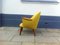 Easy Chair Moderne Mid-Century en Laine Jaune avec Parties en Teck,1950s 5