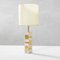 Table Lamp in Travertine and Brass by Gaetano Sciolari, 1970s 1