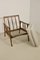 Skandinavischer Sessel mit geschwungenen Armlehnen & grauem Stoff, 1960er 6