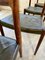 Model 77 Dining Room Chairs with Rio-Panel & Green Skai Leather by J. L. Møller, 1950s, Set of 4, Image 6