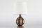 Danish Art Deco Table Lamp in Painted Carved Wood, 1940s, Image 1