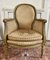 Französische Louis XVI Bergere Sessel aus Holz & Samt, 19. Jh., 2er Set 8