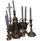 Candleholders, Cooking Pot & Warmholder Crucifix Coffeepot, 1800s, Set of 11 1