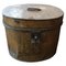 19th Century Empty Metal Hat Box, 1875 1