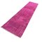 Turkish Distressed Narrow Runner Rug in Pink, 1970s 7