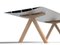 Ok! Dinning Table B with Aluminum Anodized Silver Topand Wooden Legs by Konstantin Grcic for BD Barcelona 2