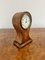 Antique Edwardian Oak and Fan Marquetry Inlaid Balloon Shaped Mantle Clock, 1900 4