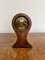 Antique Edwardian Oak and Fan Marquetry Inlaid Balloon Shaped Mantle Clock, 1900, Image 6