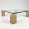 Glass and Travertine Coffee Table by Piero De Longhi for Catalan Italia, 1980s 4