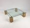 Glass and Travertine Coffee Table by Piero De Longhi for Catalan Italia, 1980s 3