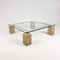 Glass and Travertine Coffee Table by Piero De Longhi for Catalan Italia, 1980s 6