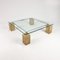 Glass and Travertine Coffee Table by Piero De Longhi for Catalan Italia, 1980s 5