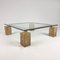 Glass and Travertine Coffee Table by Piero De Longhi for Catalan Italia, 1980s 1