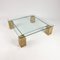 Glass and Travertine Coffee Table by Piero De Longhi for Catalan Italia, 1980s 2