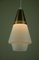Opaline Glass and Brass Pendant Lamp for Asea Belysning Sweden, 1960s 7