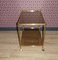Brass & Glass Side Table on Wheels, 1970s, Image 6