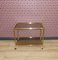 Brass & Glass Side Table on Wheels, 1970s, Image 5