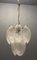 Frosted Murano Glass Leaf Chandelier, 1970s 2