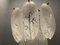 Frosted Murano Glass Leaf Chandelier, 1970s, Image 4