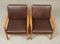 Vintage Teak Leather Easy Chairs by Ole Wanscher for Cado, Set of 2 7